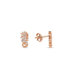 Heliophilia Silver Pendientes de Plata de Ley 925 con Oro Rosa y Circón